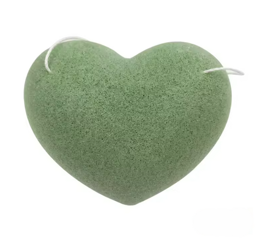 Jellzy green konjac sponge for gentle cleansing on acne-prone skin