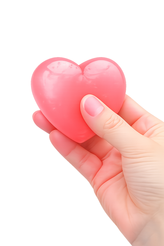 Jellzy sulfate-free heart-shaped jelly cleanser held in one hand